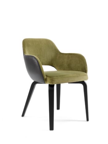 Hemelaer Interior Durlet Messeyne messeyne chair leather bronze fabric green feet black 4