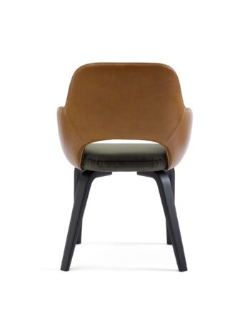 Hemelaer Interior Durlet Messeyne messeyne chair leather habano fabric darkgreen feet black 2