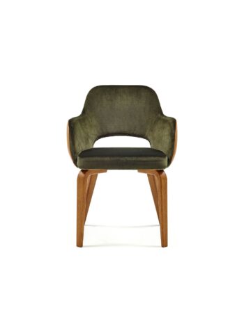 Hemelaer Interior Durlet Messeyne messeyne chair leather habano fabric green feet walnut 4