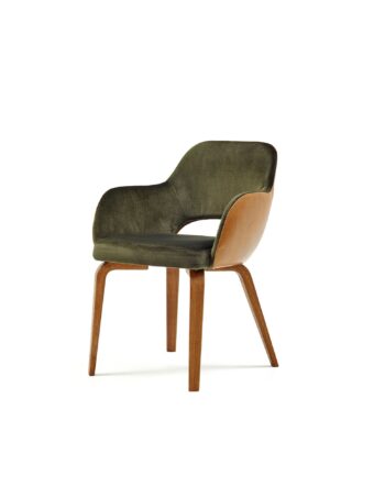 Hemelaer Interior Durlet Messeyne messeyne chair leather habano fabric green feet walnut 5