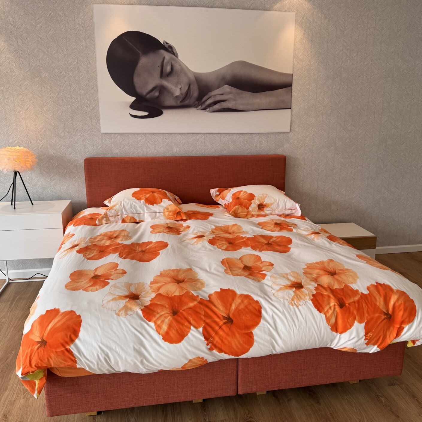 nox bedensemble in stof nordic orange